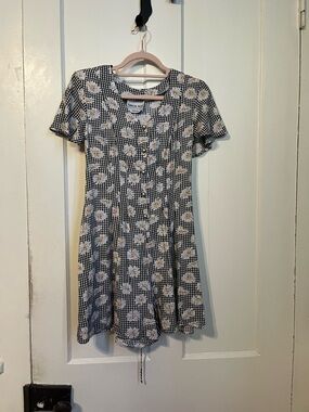 Vintage 90s Gingham Daisy Romper